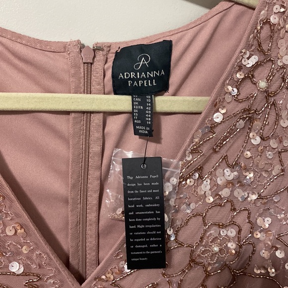 NWT!‎ Adrianna Papell Women's Beaded Mesh Blouson Dress - Picture 8 of 9